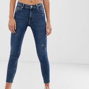 Bershka dark wash skinny jeans